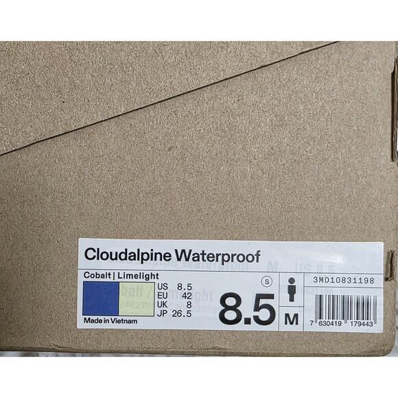 NIB On Cloud Alpine Waterproof Hiking Boots Men\'s US 8.5 Cobalt Limelight Trail